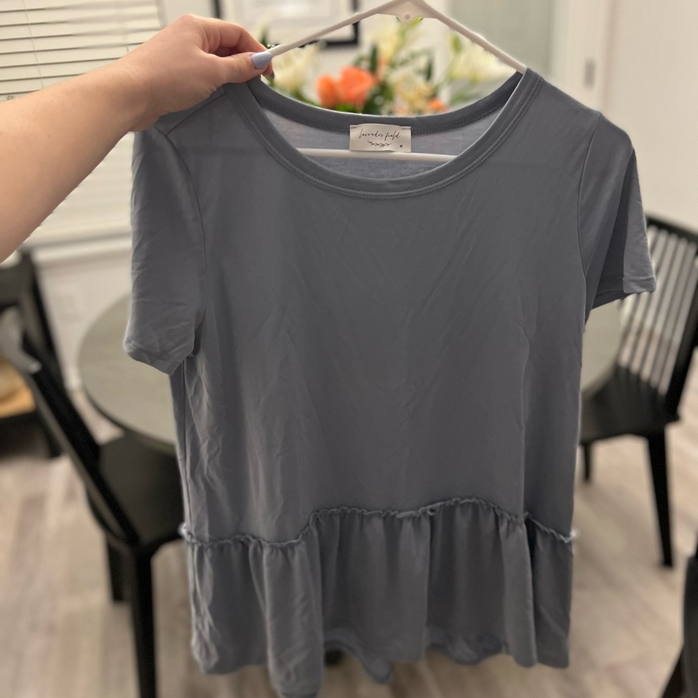 Dusty Blue Babydoll Top